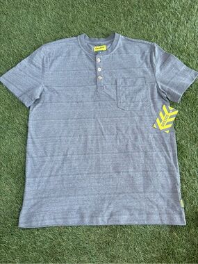 Brazos Men’s Contractor Pocket Short Sleeve Henley Heavy-weight T-Shirt Medium